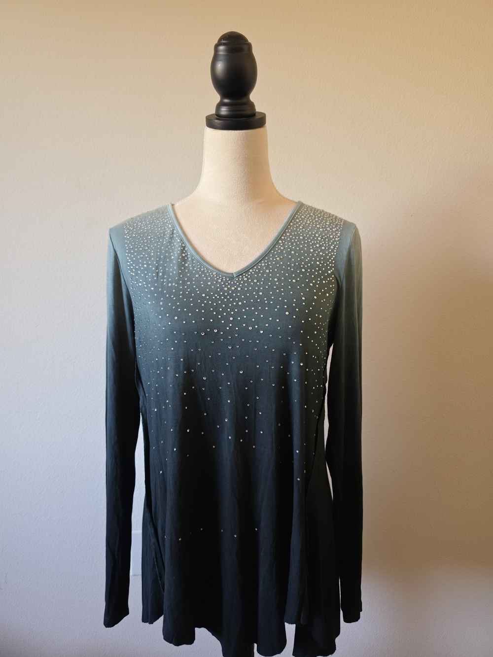 Y2K Vocal Long Sleeve With Rhinestones Ombre Dye Size Medium